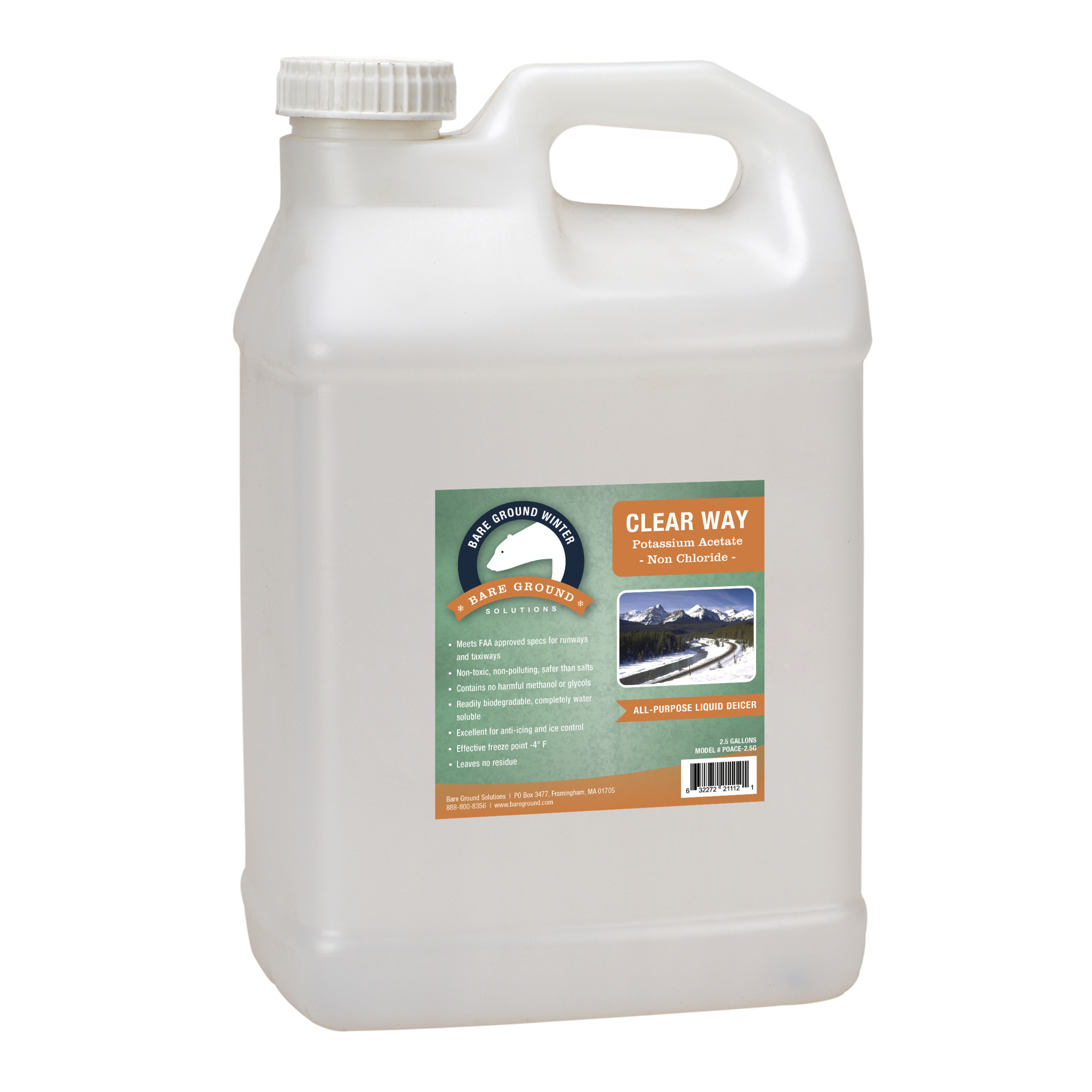 Bare Ground, 2.5 gallon Potassium Acetate, Gallons 2.5 Model# POACE-2.5G